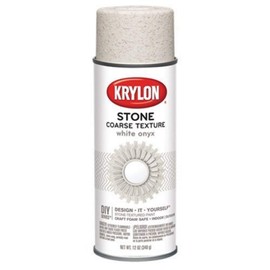 Krylon K18213 Coarse Stone Texture Finish Spray Paint, White Onyx, 12 Ounce