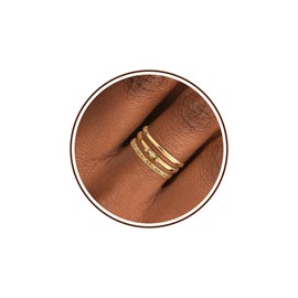 August Birthday Gifts for Women, Birthstone Rings for Women Teens Stocking Stuffers 14K Gold Stackable Rings Adjustable Peridot Ring Set Daughter Birthday Gifts Wedding Anniversary Jewelry