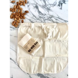 Zero Waste Cloth Reusable Nut Milk Bag/Cold Brew Coffee Filter, 1 of 12" x 12" Multi-Purpose Organic Cotton mesh Bag, Made in Canada