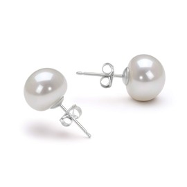 White 5-6mm AAA Quality Freshwater 925 Sterling Silver Cultured Pearl Earring Pair