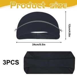 3-Pack Sweat Wicking Headbands for Men – Non-Slip, Absorbent Sports Headbands for Running, Gym, and Outdoor Activities