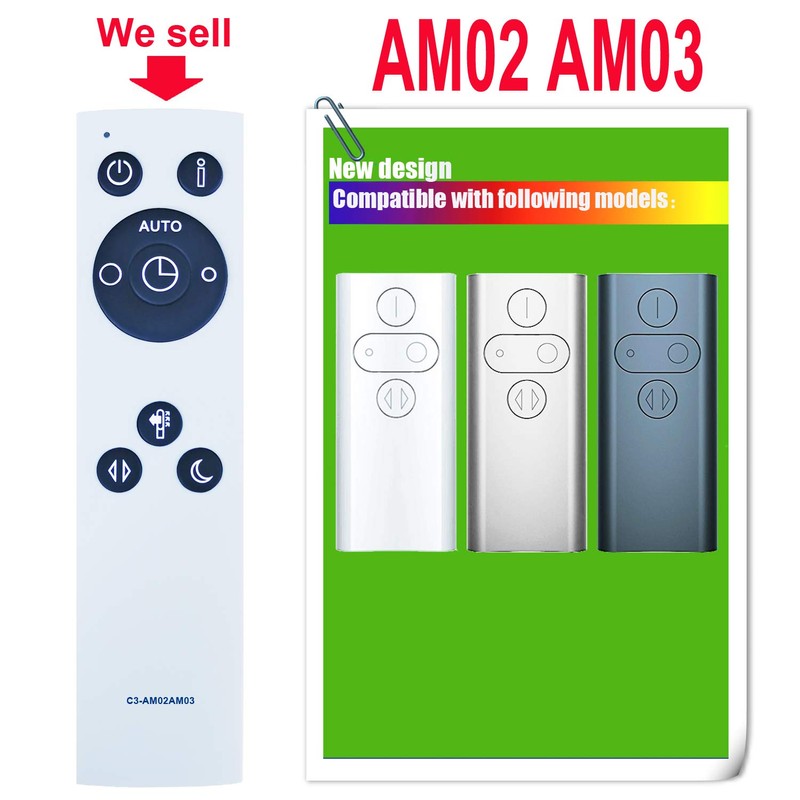 BOLUOBEN Replacement Remote Control for Dyson AM02 Tower Fan Silver