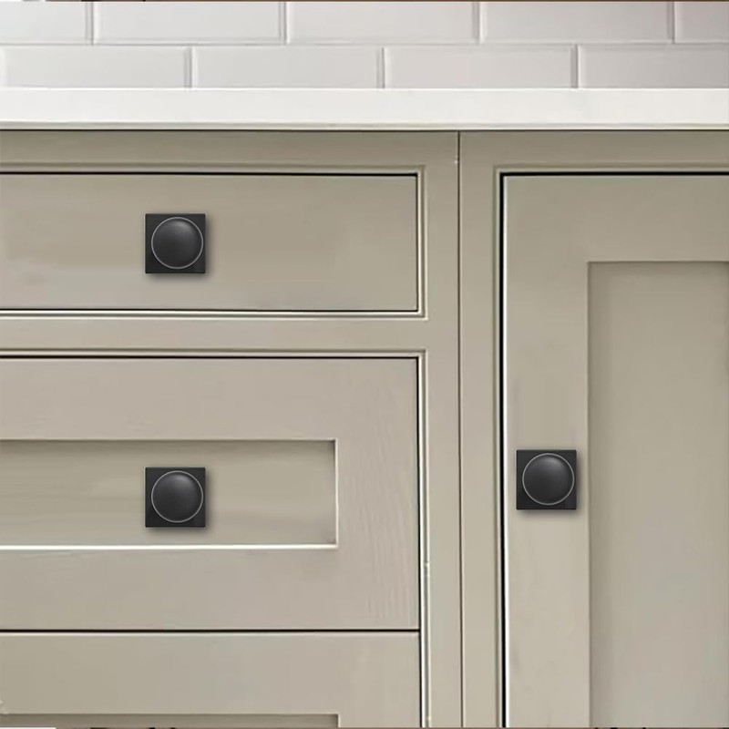 khtumeware 2 Pack 1-1/2 Inch Matte Black Cabinet Knobs with