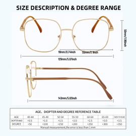 QxAiVMin Oversized Square Reading Glasses Women Men, Large Blue Light Blocking Compuer Readers, Anti Eyestrain/Glare Eyeglasses