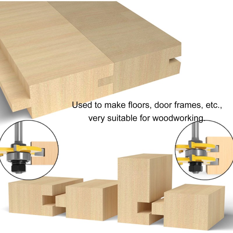 2Pcs Router Bit T Type 3 Teeth Milling Cutter Cutting