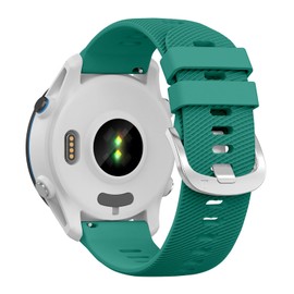 TopPerfekt Sport Bands Compatible with Garmin Forerunner 255（22mm）/ 255 music (22mm) / 255S (18mm) / 255S music (18mm) Watch Band, Adjustable Silicone Sports Strap Replacement Band for Men Women