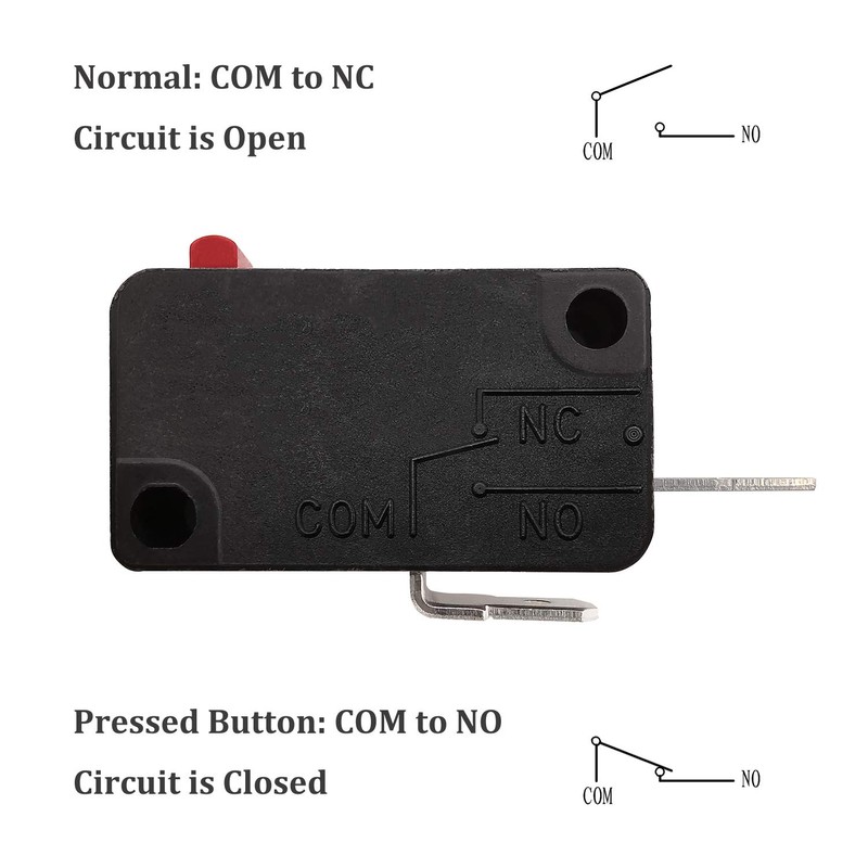 Microwave Oven Door Switch Replacement Part, 16A 125VAC, KW3AT-16 (Downward
