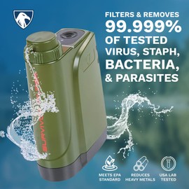 Survivor Filter PRO X - Electric Portable Water Filter Camping - Removes 99.99% Bacteria & Parasites