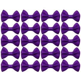 Shapenty Mini Satin Ribbon Bows Flowers Bowknot for Sewing Dress Craft Project Scrapbooking Wedding Birthday Christmas Ornaments Embellishment Gift Decor Wrapping, 20PCS (3.6 x 2.5cm, Purple)