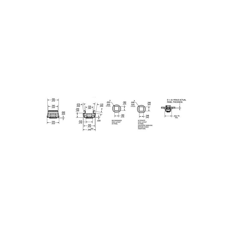 25 Pack #6-32 Self-Retaining Cage Nuts - 3/8" Panel Hole
