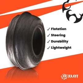 Ocelot Blacktail Front 21x7-10 Sand ATV Tire, Durable 2-Ply Construction with Center Rib for Precise Steering, Lightweight to Help with Flotation on Soft Sand and Snow Surfaces