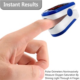 UPGRADE Pulse Oximeter - Oxygen Monitor Finger for Adults and Child Heart-Rate - Monitor Kit with Large Clear LED Display