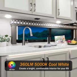 RVsmattly 4 Pack DC12V RV Lights Interior,4.5in Surface Mount Ceiling Demo Light,Led Camper Light for Van,Motorhome,Trailer Boat,4W/5000K/360LM,No Switch