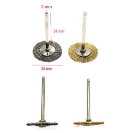 JZK 36 Pieces 3mm Shank Stainless Steel and Brass Wire Brushes, Steel Brass Bristle Brushes, Polishing Wheel Set, Cleaning Brush for Dremel and Other Electric Drills