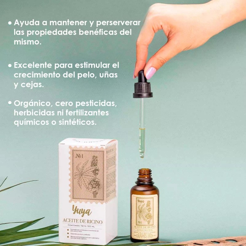 Yuya Aceite Ricino Yuya Tópico Hidratante Piel Cejas Cabello 50ml