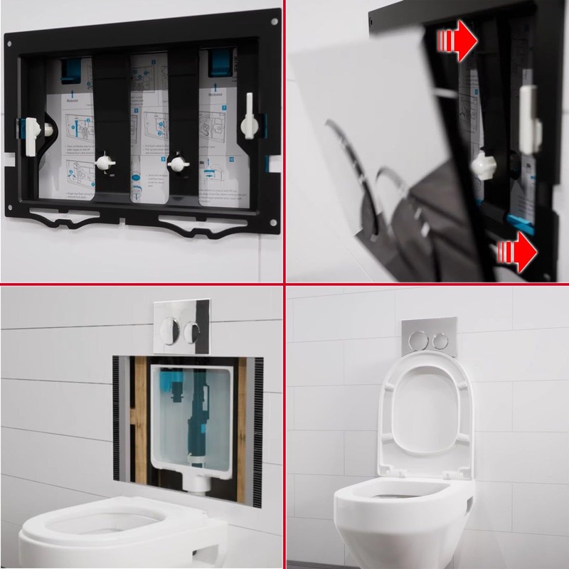 SPARES2GO Luxury Flush Plate Kit for Concealed Toilet Cistern Wall