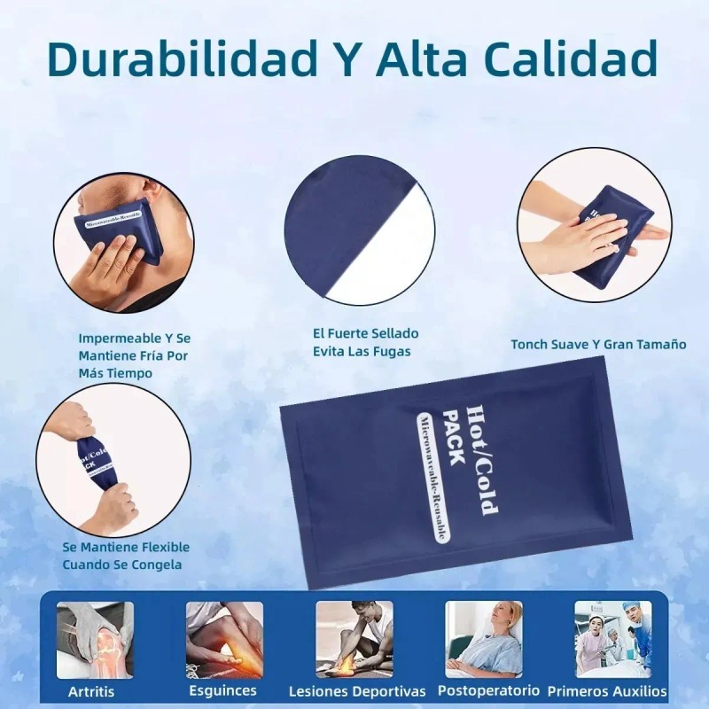 2 Compresa De Gel Frío Calor Terapia Reutilizable 23x13cm