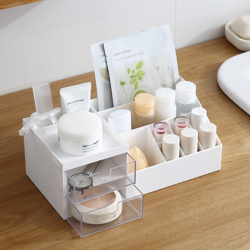 Marknor Cosmetic/Makeup Vanity Organizer Box, Mini Desk Storage for Office