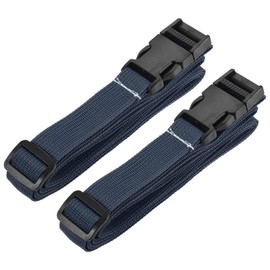 MECCANIXITY Utility Strap with Buckle 1x98 Inch Polyester Quick Release Adjustable Belt for Travel Outdoor Bag Luggage Packing (Navy Blue, Pack of 2)