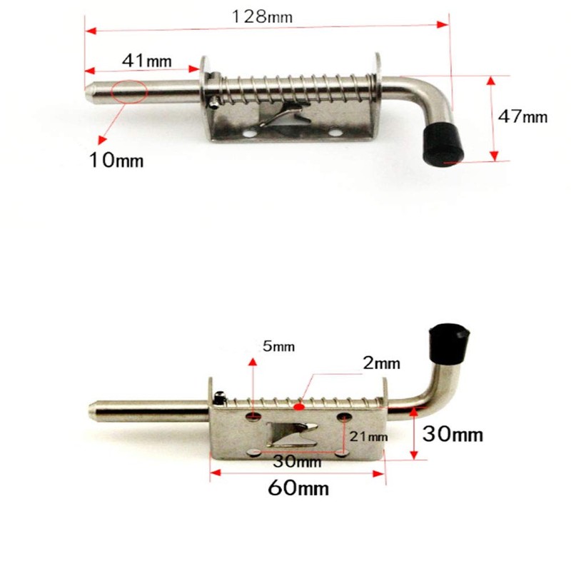 Spring Loaded Latch, Tiberham 128 mm Barrel Bolt Metal Lock