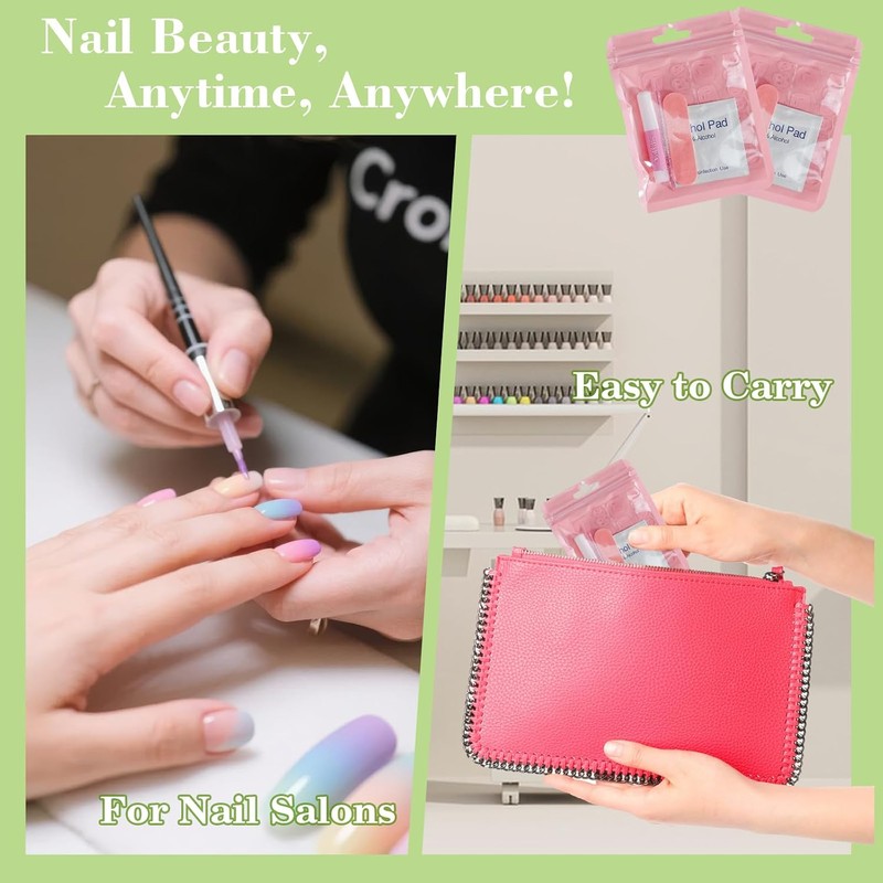 Kit De Manicura Desechable Con Lima, Pegamento, Almohadillas De Preparación,