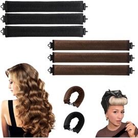 Rizadores de Cabello Sin Calor, 6 Piezas Tubos para Rizar El Cabello, Rulos para Cabello sin Calor para Dormir, Heatless Curls Para Cabellos Cortos y Medios, Herramientas de Peluquería