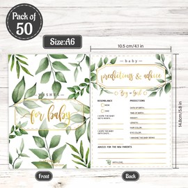 All Ewired Up 50 Baby Shower Predictions and Advice Cards, Greenery Baby Shower Games and Activities (50)