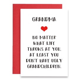 Serviky Lovely Happy Mother’s Day for Grandma, Special Love Grandmother Birthday Card from Grandchildren, Funny Mother’s Day