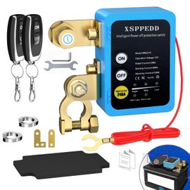 XSPPEDD Kill Switch for Car,12V Remote Battery Disconnect 250A, Car Power Cut Off, Blue - Manual & Remote Control for Auto, RV, Truck, Boat, ATV (1 Pack) (Battery Switch)