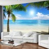 FENDROM Ocean Beach Tapestry Tropical Seaside Island Palm Tree Waves
