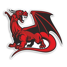 4 x 5cm Red Dragon Vinyl Stickers - Wales Welsh Angry Laptop Sticker #34485 (5cm Wide)