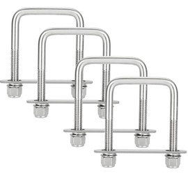 4PCS U Bolts Square 3-1/16" Inner Width Stainless Steel Boat Trailer U-Bolts with Washers and Nuts, Replacement Parts and Accessories for Automobiles Trailer, Ski Boat, or Sailboat Trailers