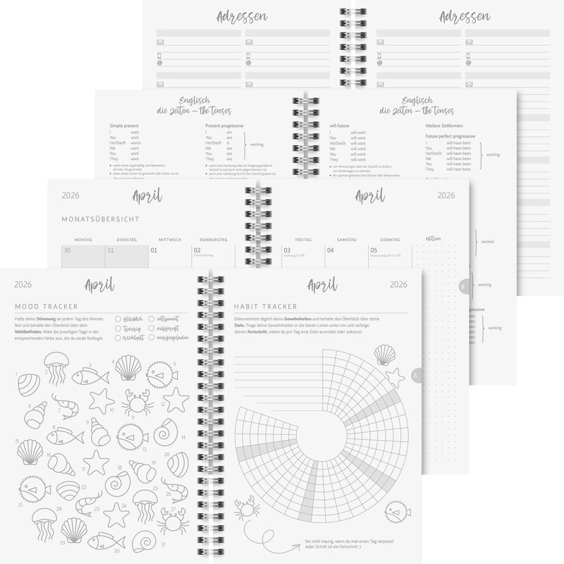 BRUNNEN School Calendar Style 2025/2026 "Clouds" | A5, Plastic