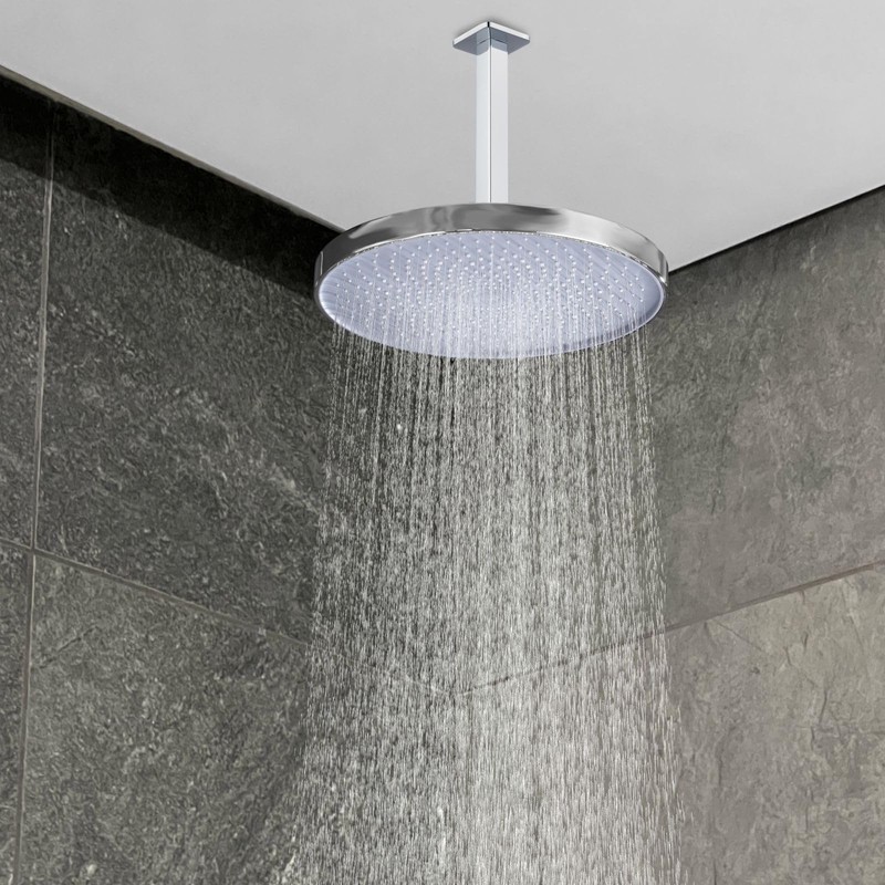 Voolan Flanged Shower Arm, Ceiling Mounted Fixed Shower Pipe, Straight