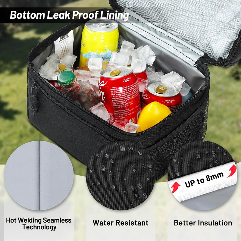 MIER Insulated Lunch Box Dual Compartment Lunch Bag Leakproof Cooler