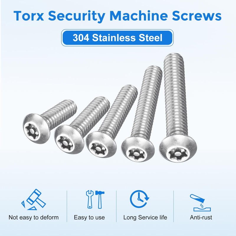 sourcing map 20Pcs #8-32 x 3/8" Torx Security Machine Screws,