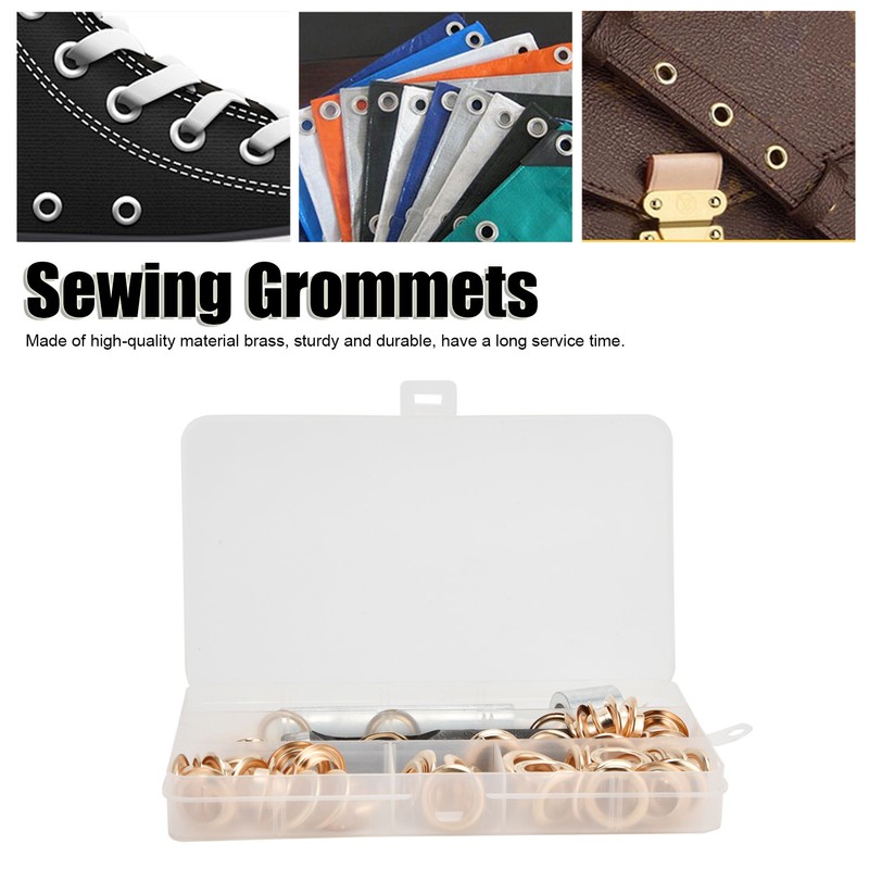 50Pcs Brass Grommet Eyelets Set Sewing Setting Kit with 3