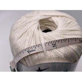 Cream Ribbon Yarn - Acrylic Polyamide Blend Skinny 1/8" Wide, 50 Grams (1.75 Ounces) 85 Meters (92 Yards)