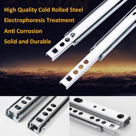 MOCNT 4 Pair (8 Piece) Heavy Duty 17mm Drawer Runners 374mm Drawer Rail Runners Ball Bearing Steel Drawer Slides Cabinet Sliding Full Extension Kitchen Desk Rail Runners