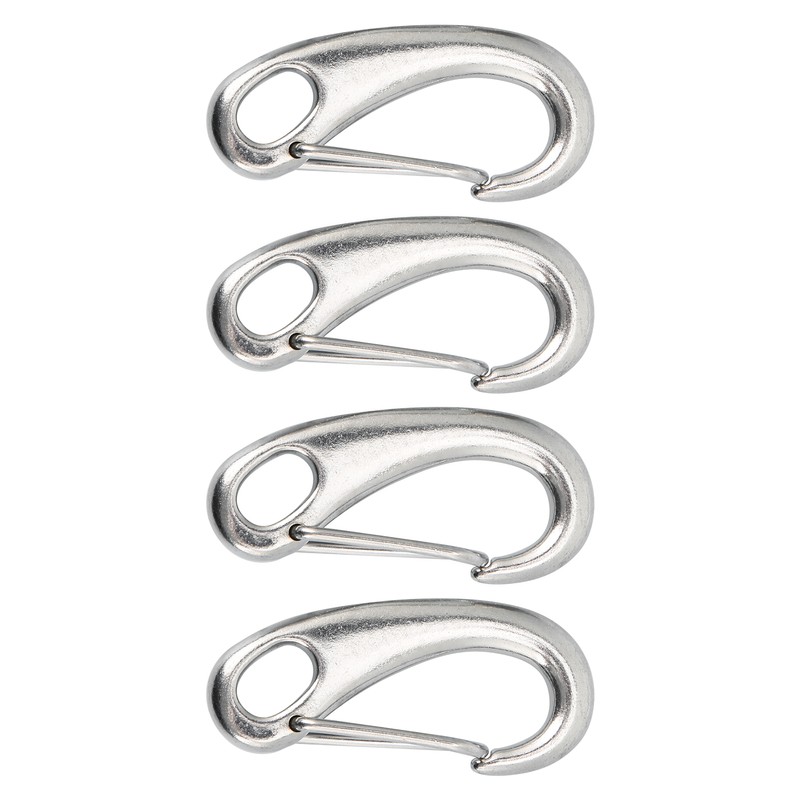 4pcs 100mm Heavy Duty Snap Rope Hook Stainless Steel Spring