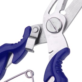 [No Brand Product] Alloy & ABS Multi-functional Fishing Pliers, Fishing Gear, Shears, Fishing Essentials, Split Ergonomic, Easy Grip, Blue