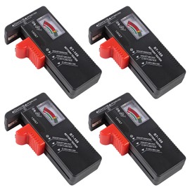 D-FLIFE 4pcs Battery Tester Checker, Small Universal Battery Checker Tester for AA AAA C D 9V 1.5V, Button Cell Batteries Checker - Small Volt Checker for All Batteries (BT-168)