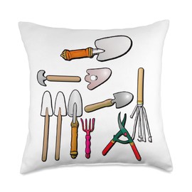 Gardening Hand Tools Throw Pillow