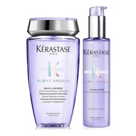 Kit Tratamiento para el Cabello Krastase Blond Absolu Shampoo Bain Lumiere 250ml  Cicaplasme 150 Ml Rubio                                             
