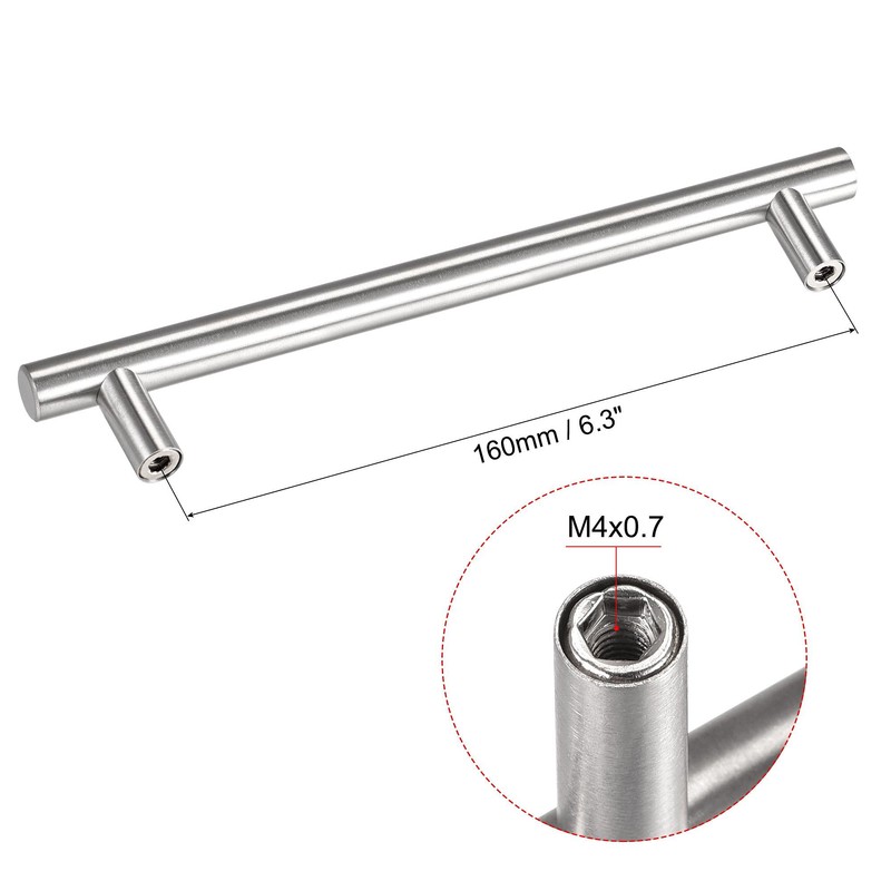 sourcing map T Bar Pull Handle, 8.7"(220mm) Length 12mm Dia