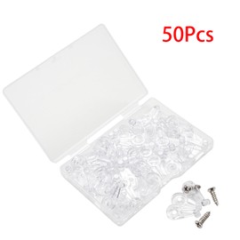 50 Pack Glass Retainer Clips Kit, Clear Window Screen Clips, 4-5mm Glass Cabinet Clip with Screws for Fixing Cabinet Doors