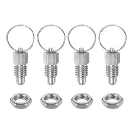 HARFINGTON 3Pcs Spring Plunger with Pull Ring M12x1.75 Thread Size 0.51" Thread Length Pin Dia.8mm Round Head Stainless Steel Non-Locking Retractable Index Plunger for Industrial Equipment