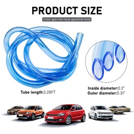 KVAEY Colorful Fuel Line Hose Tube, Flexible Anticorrosion Silicone Gas Line Petrol Hose Line, Soft High Performance Vacuum Tubing Hose Replacement for Motorcycle Dirt Pit Bike ATV (Blue)