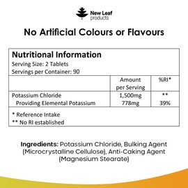 New Leaf Products Potassium Tablets