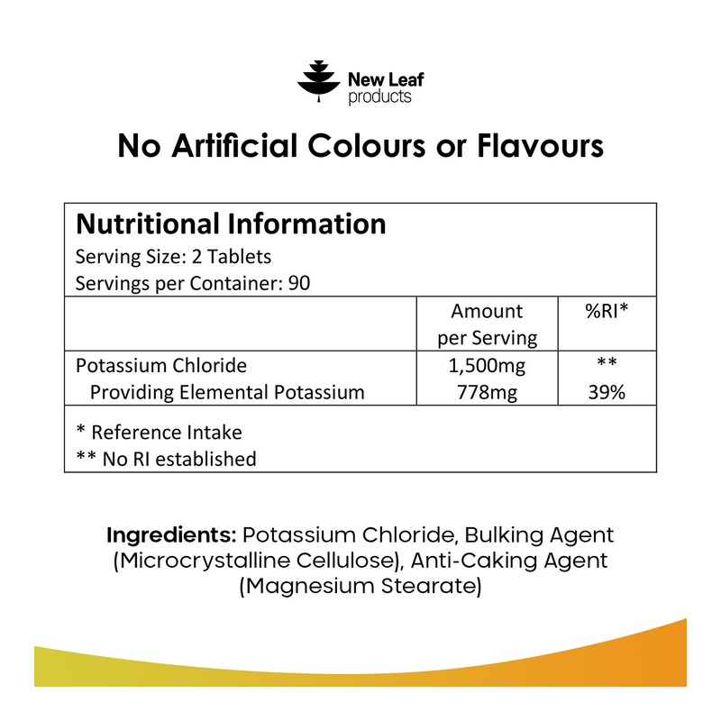 New Leaf Products Potassium Tablets